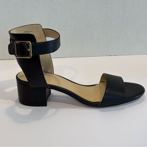 Lands' End Women's Black Ankle Strap Block Heel Sandals SZ 7B